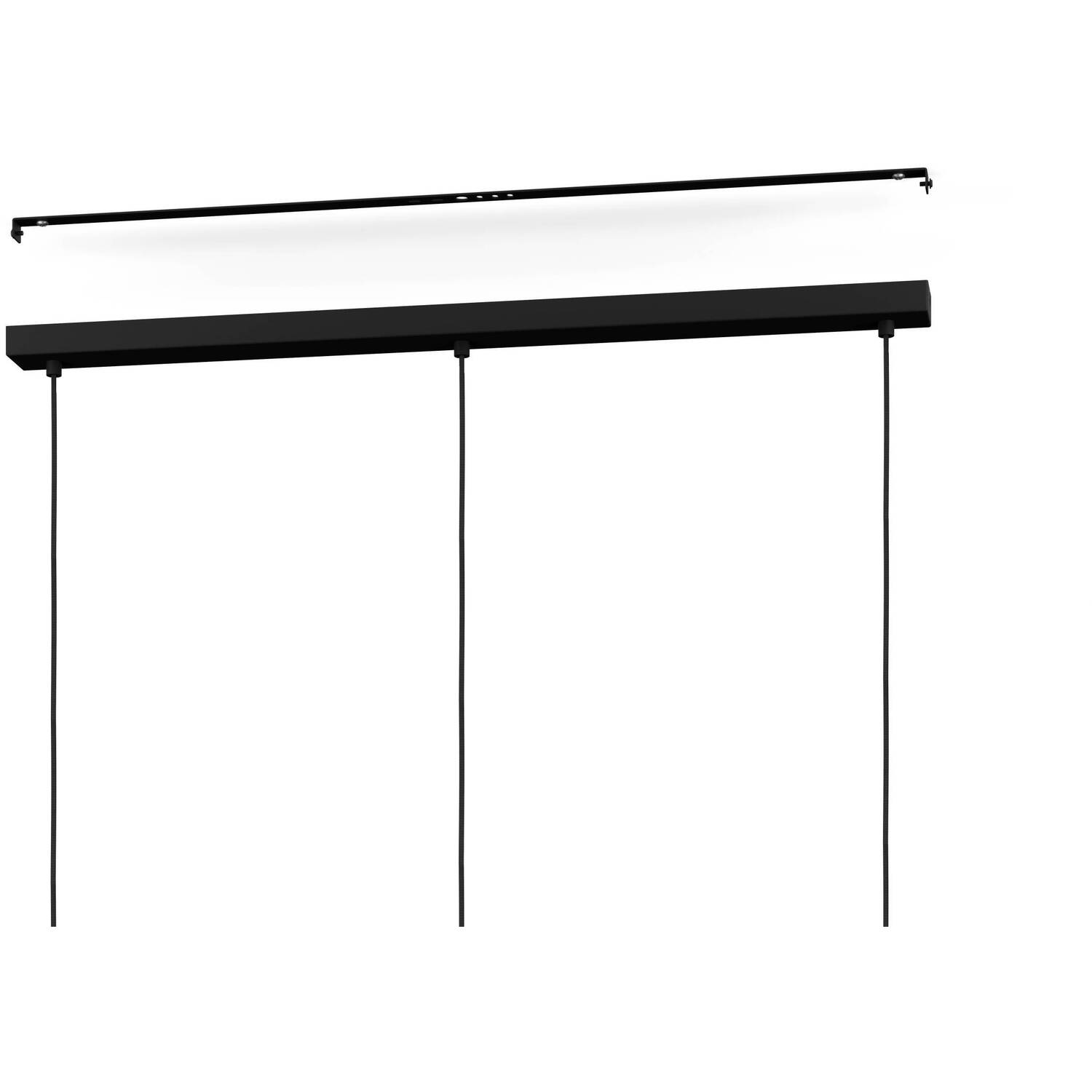 Eglo Oilella Linear Black And Grey Glass Pendant Light - Black Brass