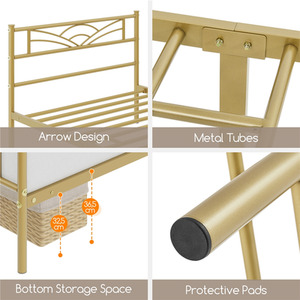 Antique Gold / Single Metal Bed Frame with Cloud Design shot 7824894