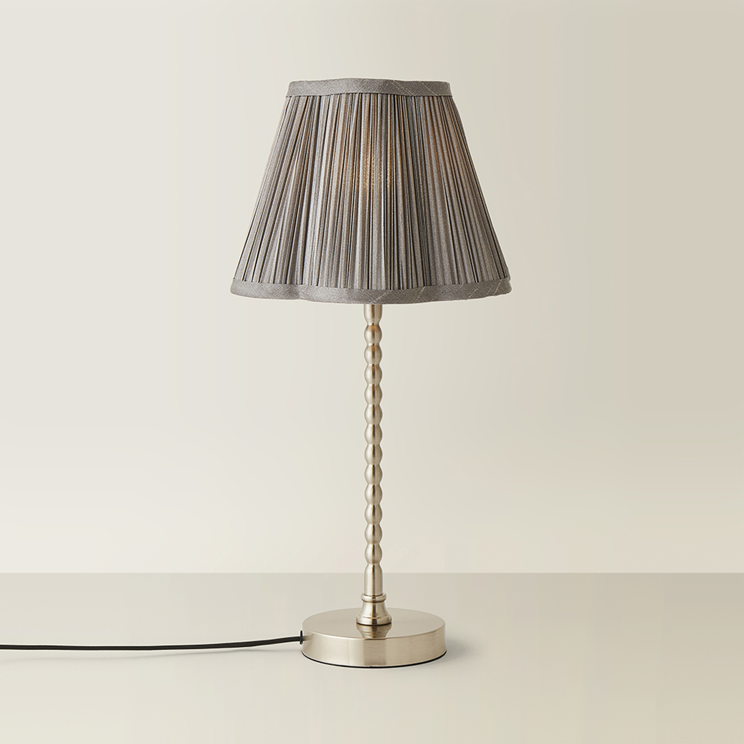 Image of Maeve Brushed Chrome Bobble Table Lamp&hellip;