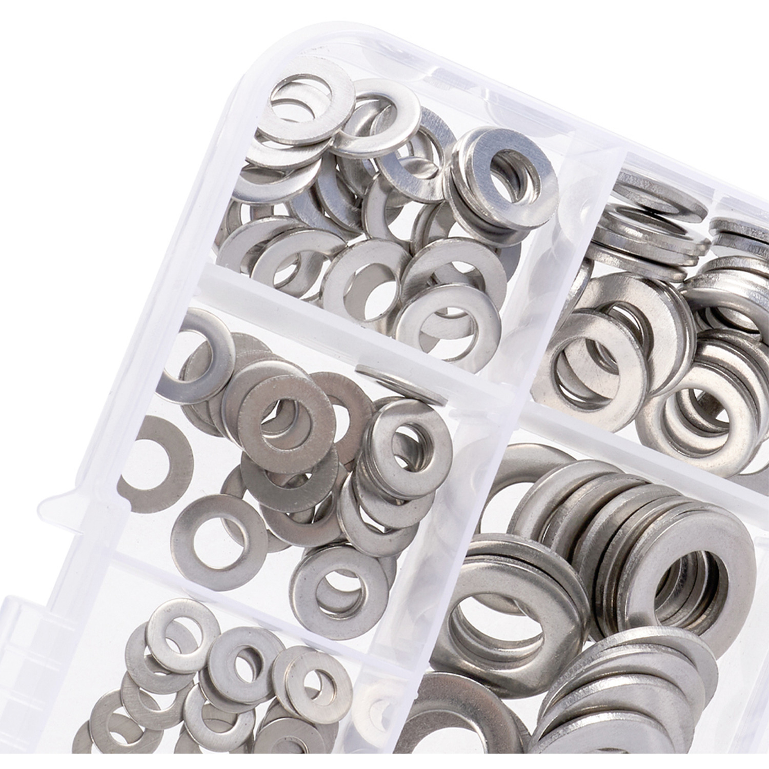 Washers Box Set 180 Pieces Stainless Steel Flat Washers Set with Storage Box
