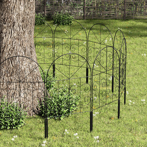 Set of 25 Metal Arched Garden Fence