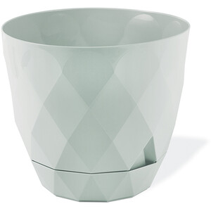 Diamond Textured Round Plant Pot with Removable Drip Tray