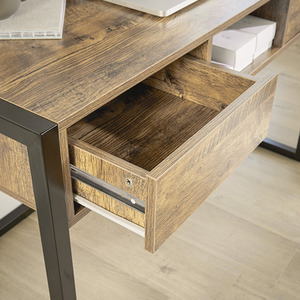 Oak Home Source Toronto 2 Drawer Industrial Computer Desk shot 8380984