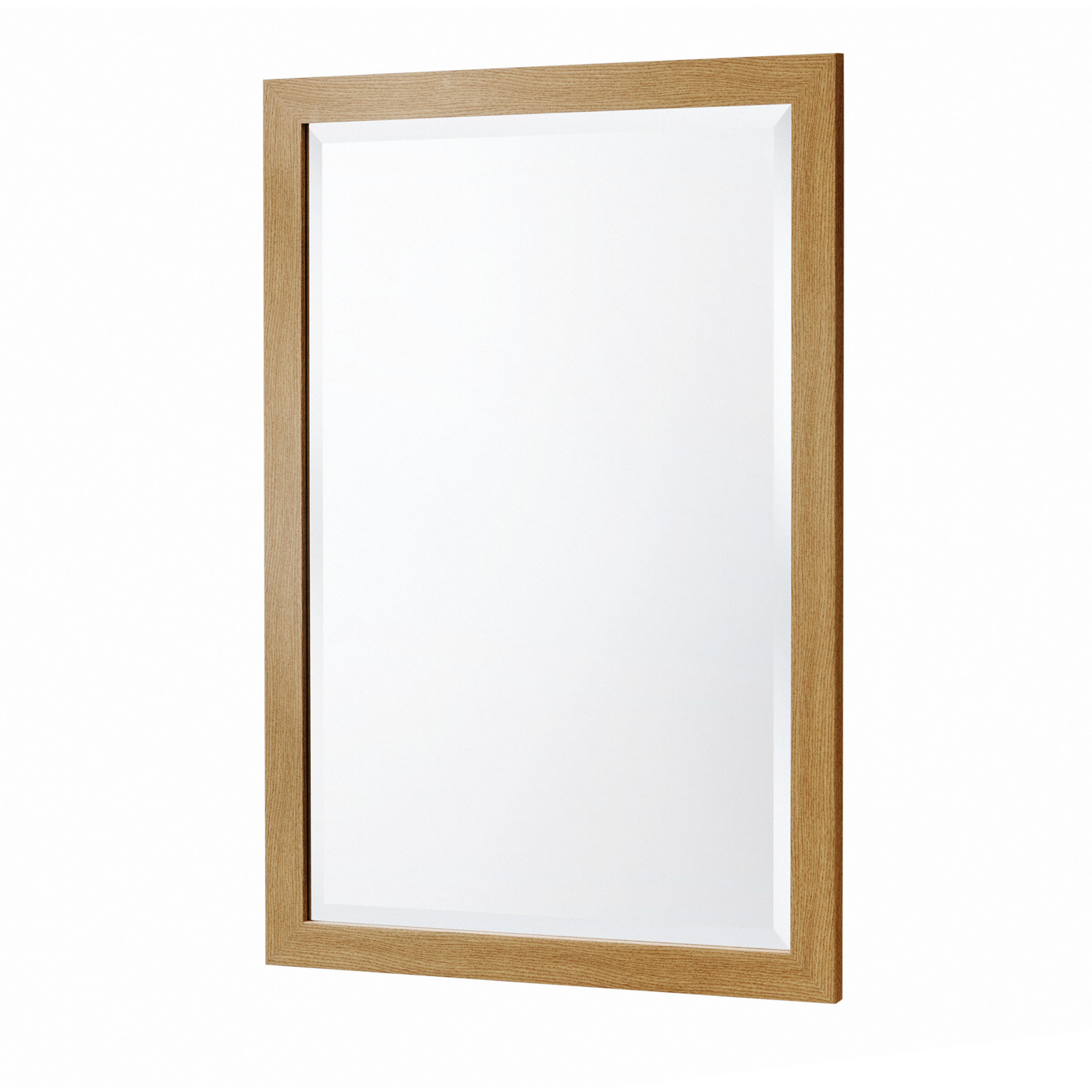 Slim Framed Bevelled Wall Mirror - Oak 95 5x67 5cm