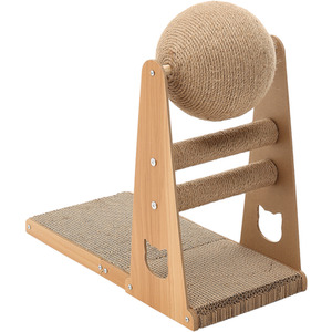 WhiskerJoy Cat Scratcher L-Shaped Climber with Sisal Ball
