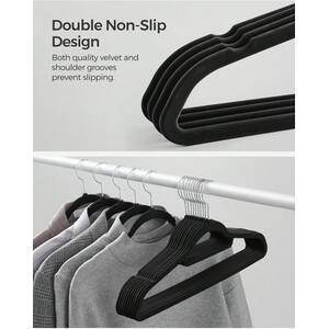 SONGMICS Velvet Hangers with Tie Bar, Non Slip, 360 Swivel Hooks