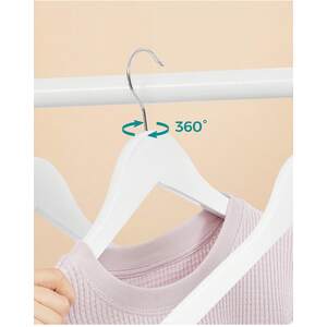 SONGMICS Wooden Clothes Hangers with Notches
