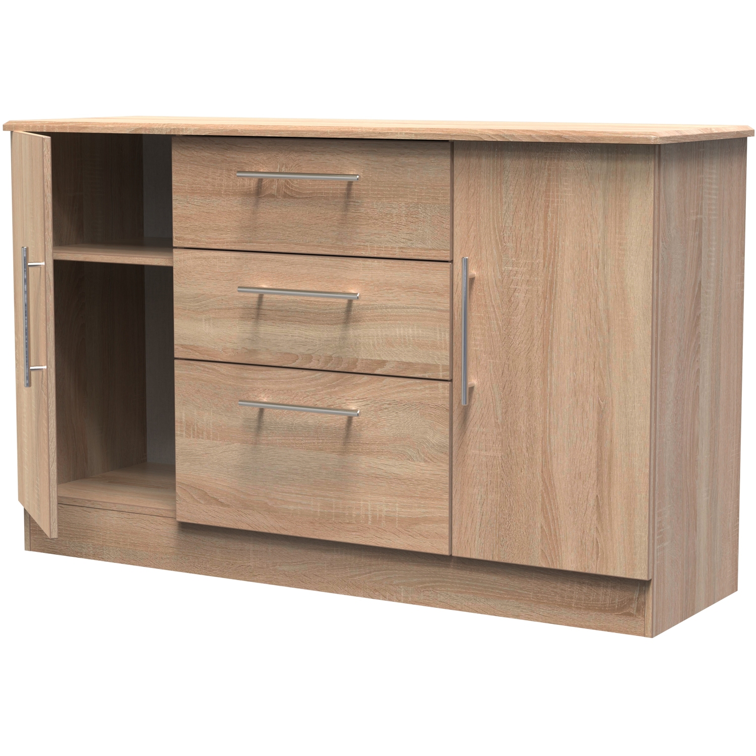 Sherwood Ready Assembled 2 Door 3 Drawer Sideboard - Bardolino Oak