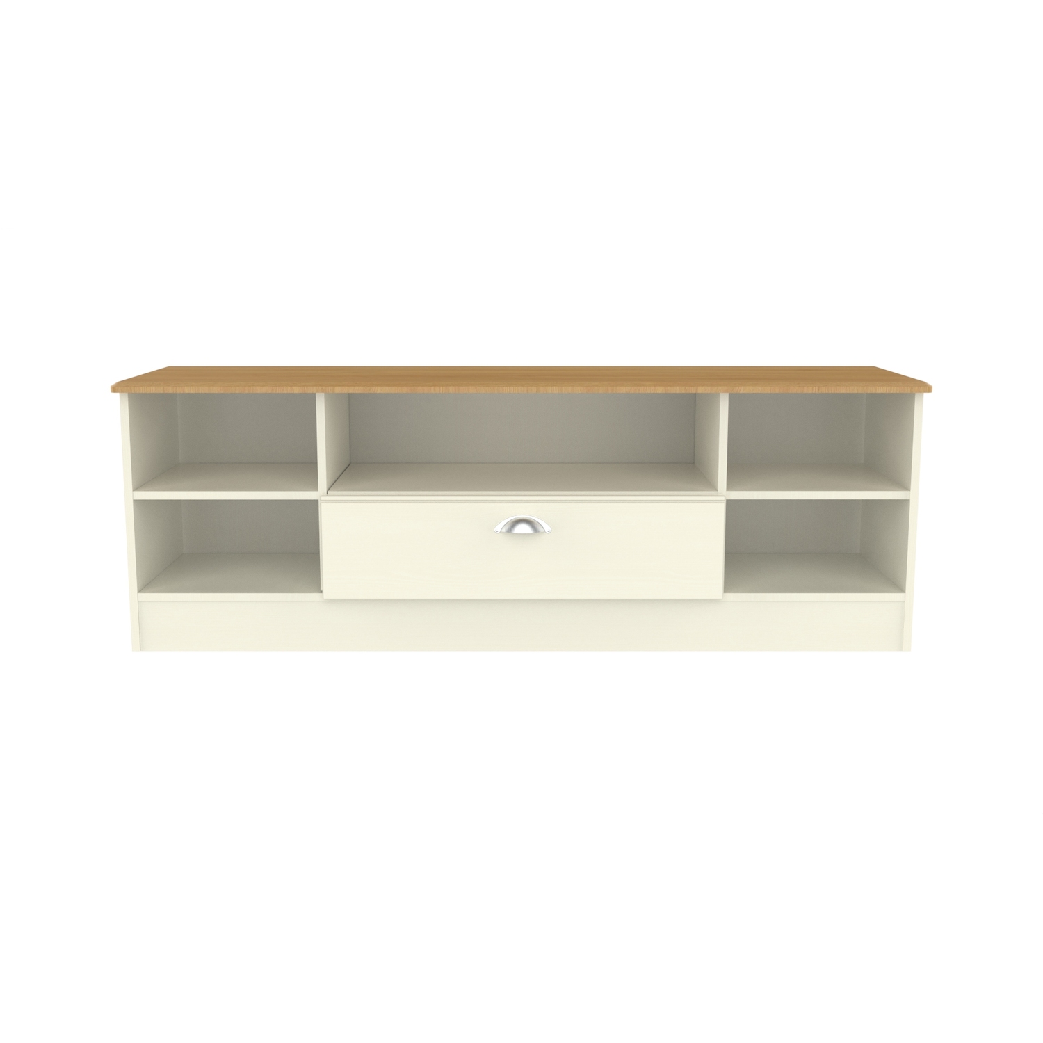 Victoria Ready Assembled Wide 1 Drawer Tv Media Unit - Cream Ash Riviera Oak