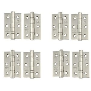 4 Pairs Ball Bearing Hinges Chrome