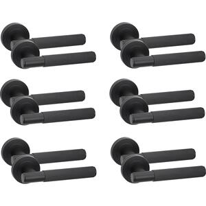 6 Pairs Knurled T Bar Door Handles on Rose