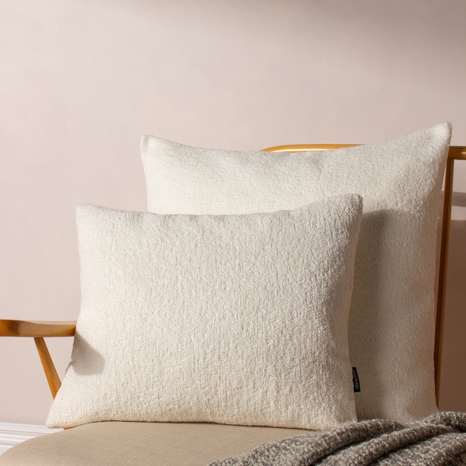 Nellim Boucle Cushion 60 X 60cm - Ecru Polyester