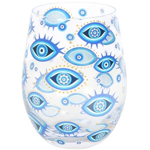 All Seeing Eye Print Stemless Glass