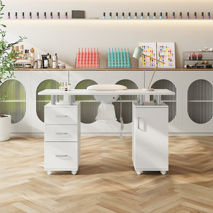 Livingandhome Mobile Manicure Table with Dust Collector