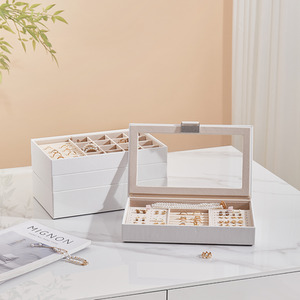 Stackable Jewellery Storage Box with Clear Lid