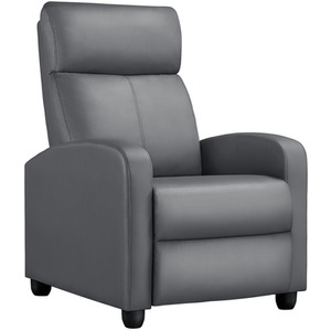 Grey / Composite Board, Foam, Iron, PU Leather Yaheetech Upholstered Armchair Recliner Chair shot 10324586