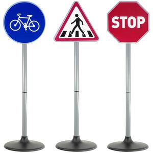 Toy Road Signs Set of 3 for Kids Road Safety