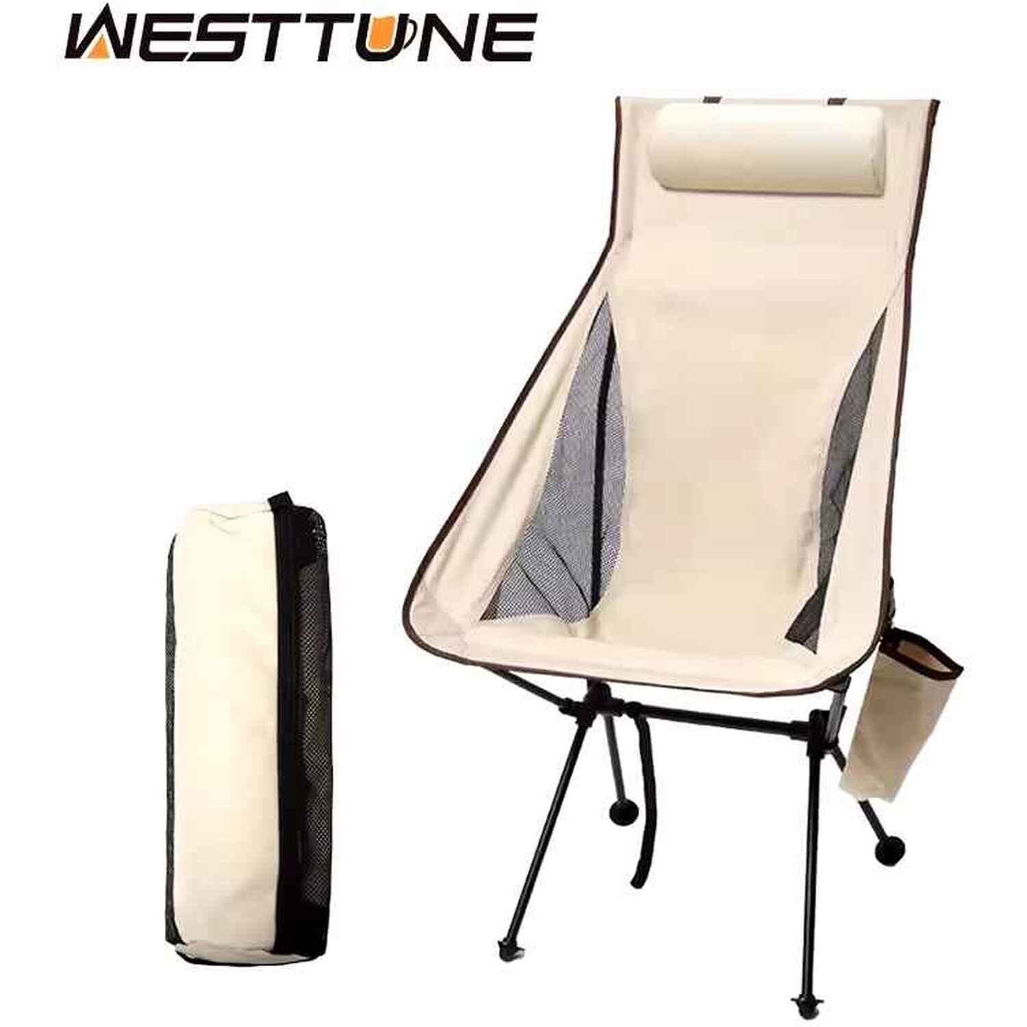 Westtune Folding Camping Chair Lightweight Outdoor - Beige