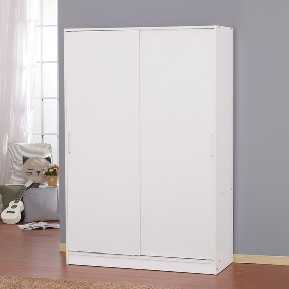Raya 2 Door Sliding Wardrobe Matt White Storage Unit 