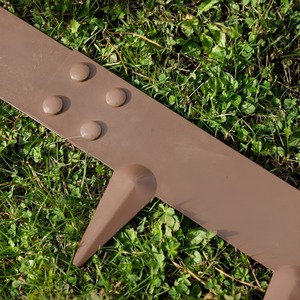 5m Corten Steel Modular Garden Edging Pieces in Brown