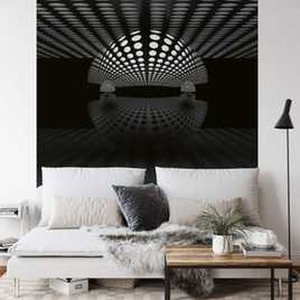 3D Sphere Silver Wall Mural
