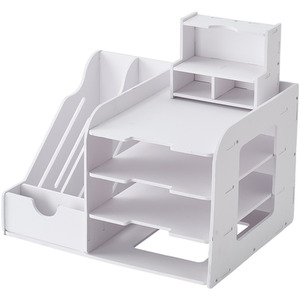 White Desktop Letter Tray Desk Organiser