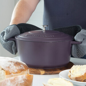 MasterClass 5L Cast Aluminium Casserole Dish with Lid, Non-Stick, Purple, 28cm