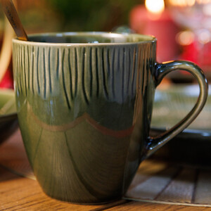 Mikasa Jardin Stoneware Mugs, Set of 4, 420ml, Green