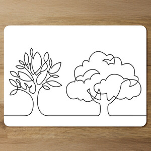 line drawing of trees Designer Placemat Set