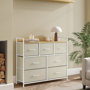 Stone SONGMICS Chest of Drawers, 7 Fabric Drawers with Handles shot 11945679
