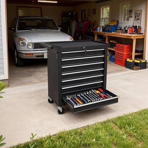 SwitZer Steel Tool Chest Cart 7-Tier Drawers, Lockable with Wheels