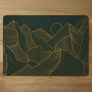 Golden mountain line art Designer Placemat Set