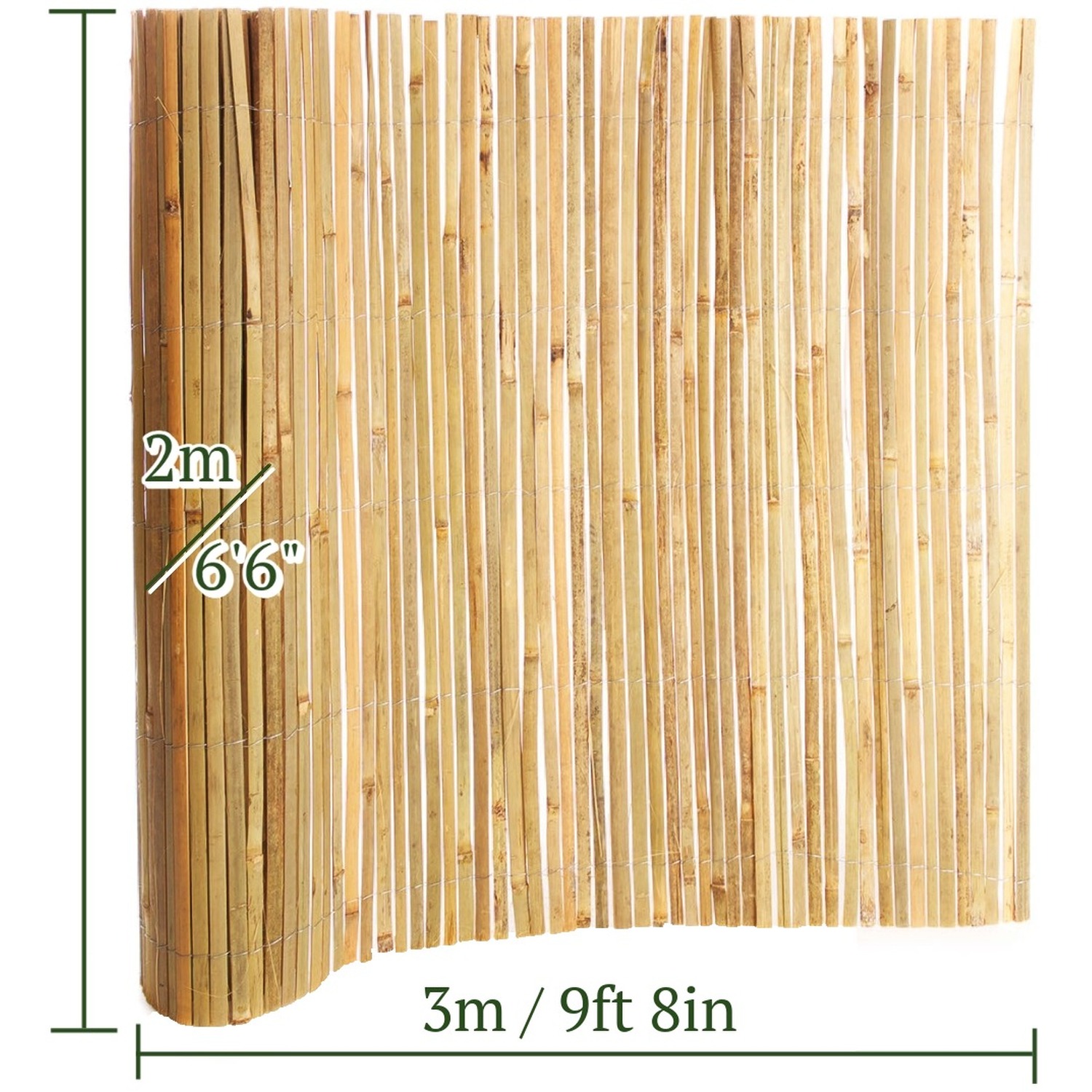4m x 2m Bamboo Split Slat Fencing Screening Rolls for Garden Outdoor ...
