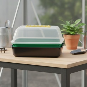 21cm Small Propagator Set Seed Tray Gravel Tray Vented Dome Cover