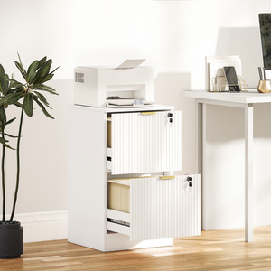 Filing Cabinet, File Cabinet with 2 Lockable Drawers and Hanging Rails