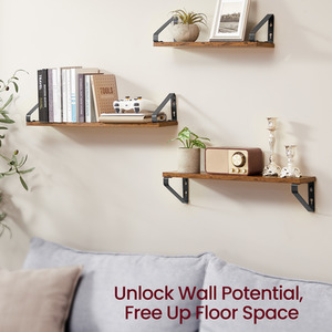 Floating Shelves Set of 3, Wall Mounted Display Shelve