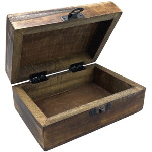 Elegant Black Ceramic Wood Storage Box 15x10x6cm