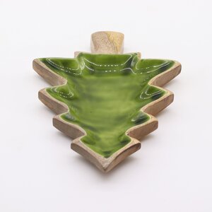 Lost in the Forrest Enamel Tree Wooden Bowl Mango Wood