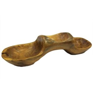 Hand Carved Teak Root Three Bowl Pyramid Unique Natural Art Display