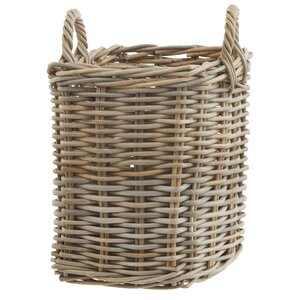 Set of 3 Square Rattan Storage Baskets with Handles Natural Home Organization