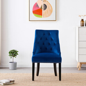 Set of 4 Windsor LUX Velvet Dining Chairs Upholstered for Kitchen Dining Room