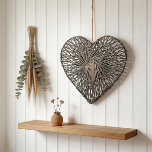 Wicker Heart Hanging Wall Art
