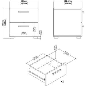 Wilde 3 Piece Bedroom Set 2 Drawer Bedside 4 Drawer Chest 2 Door Wardrobe