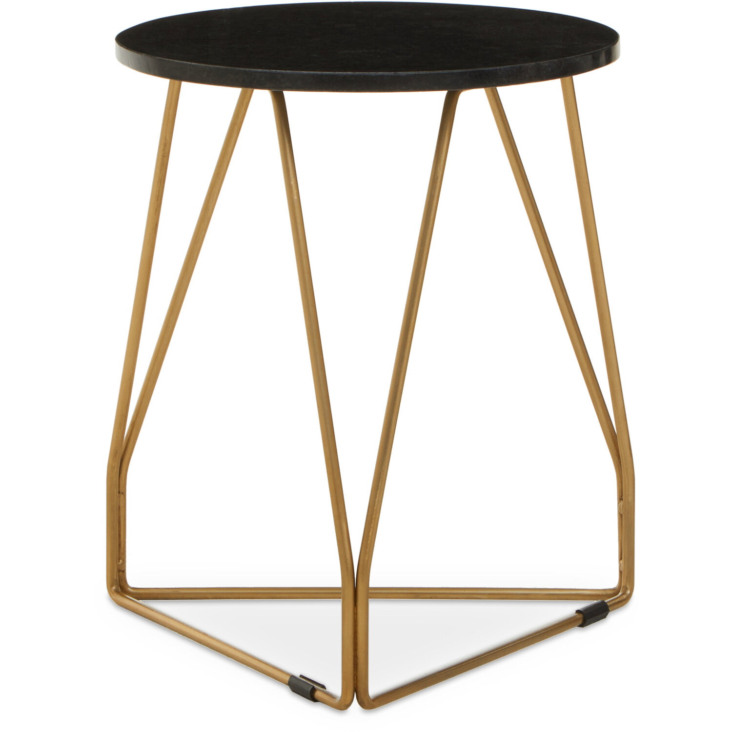 Corra Side Table With Black Marble Top - Gold