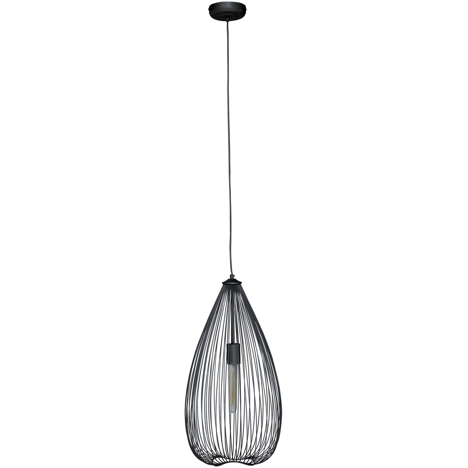 Lavis Teardrop Black Finish Pendant Light - Black