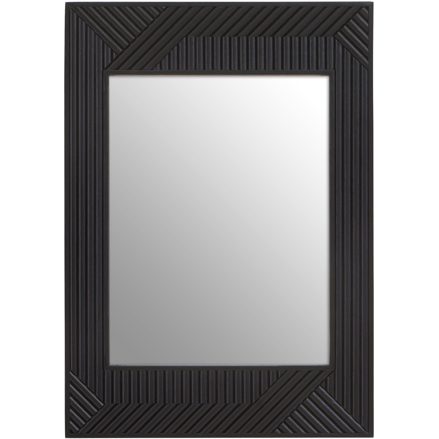 Fifty Five South Barn Antique Wood Effect Wall Mirror - Black