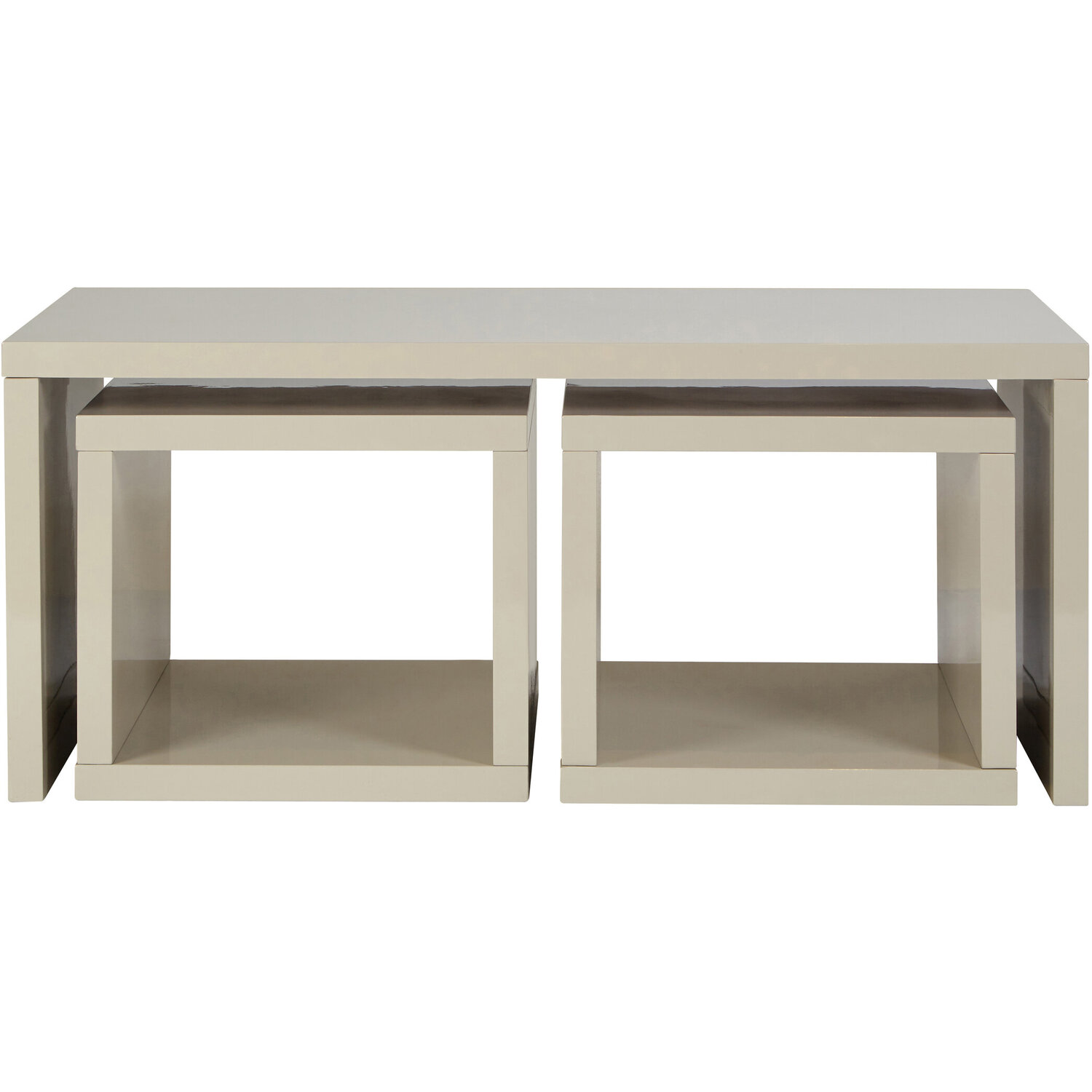 Madrid Coffee Table With 2 Under Tables - Grey