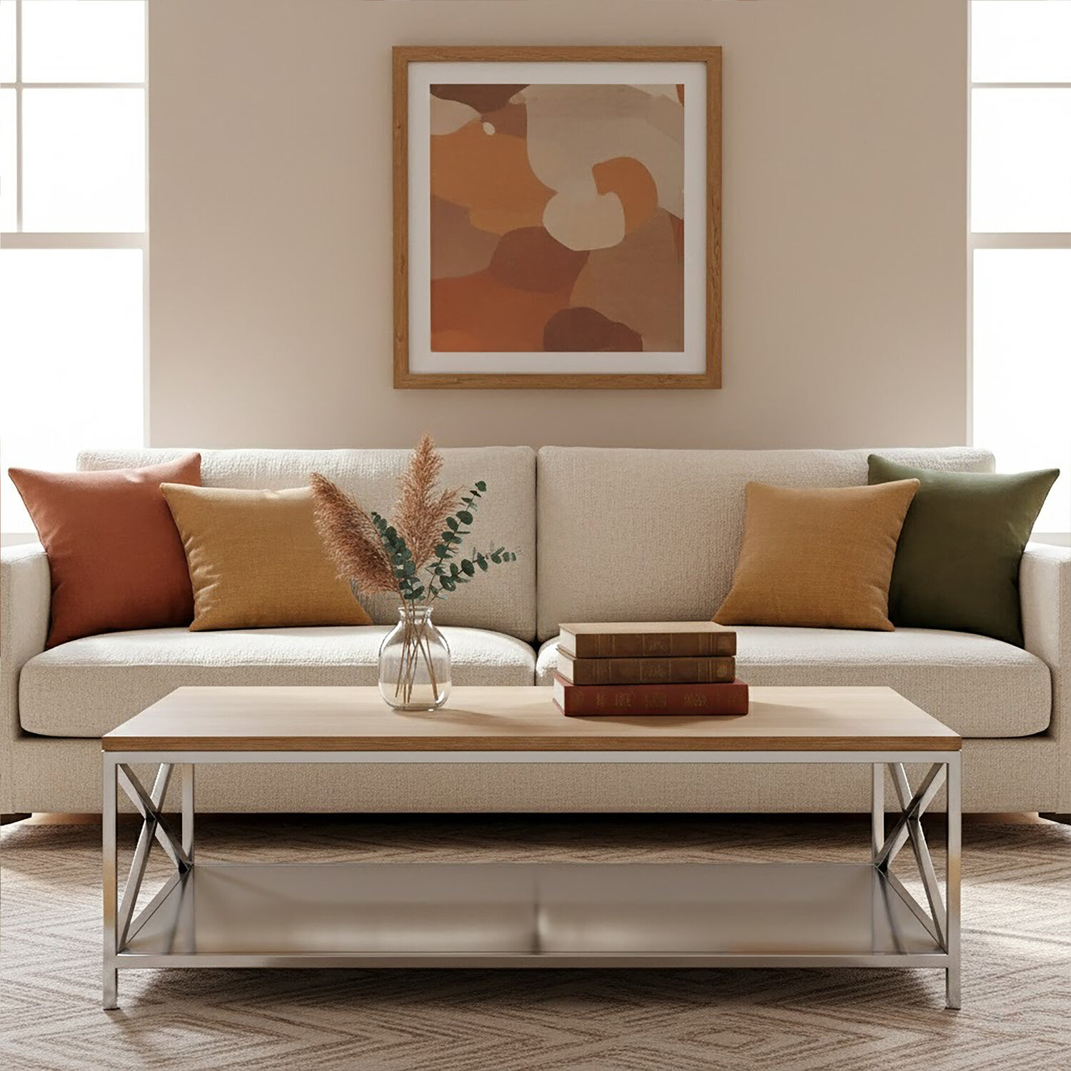 Chiswick Oak Wood Coffee Table - Silver