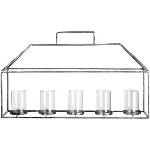 Reza Candle Holder with Silver Finish