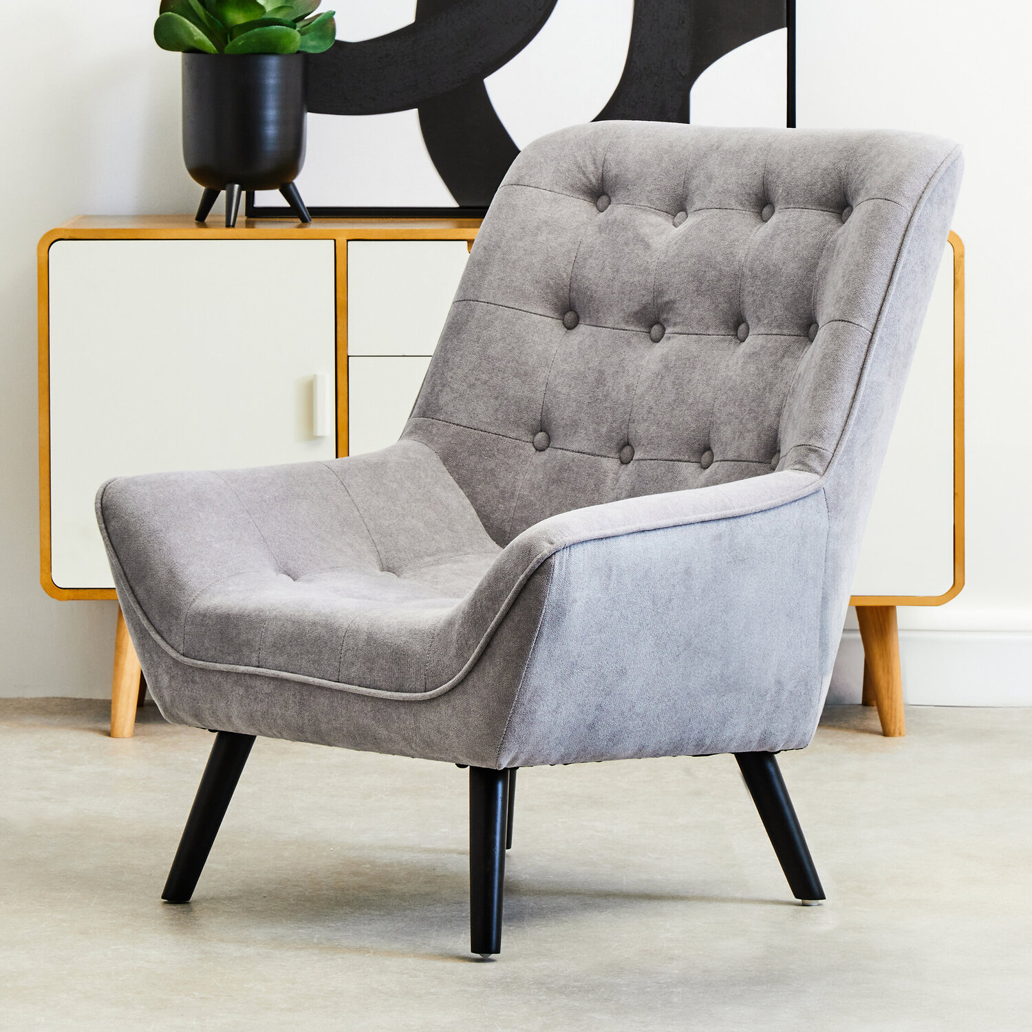 Stockholm Grey Linen Effect Accent Chair - Grey